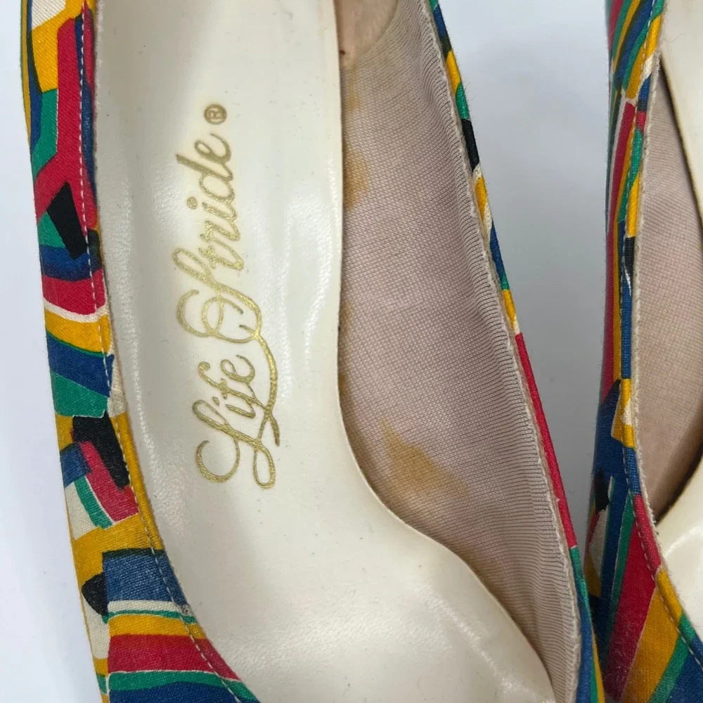 Vintage LIFE STRIDE 1980s Multicoloured Heels 7.5